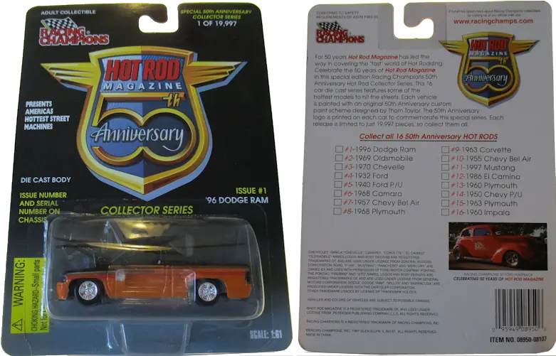 Racing Champions Hot Rod Magazine 50th Anniversary U002796 Dodge Synthetic Rubber Png Hot Rod Icon