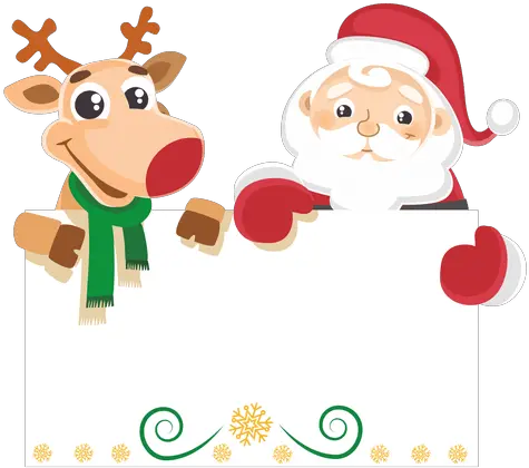 Transparent Png Svg Vector File Christmas Reindeer Holding Sign Clipart Santa And Reindeer Png