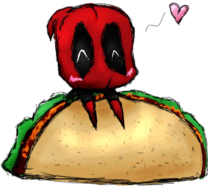 Tacos Clipart Kawaii Transparent Free For Kawaii Deadpool Dibujo Facil Png Taco Clipart Png