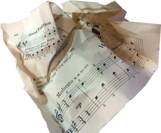 Free To Use Crumpled Up Sheet Music Paper Tote Bag Png Crumpled Paper Png