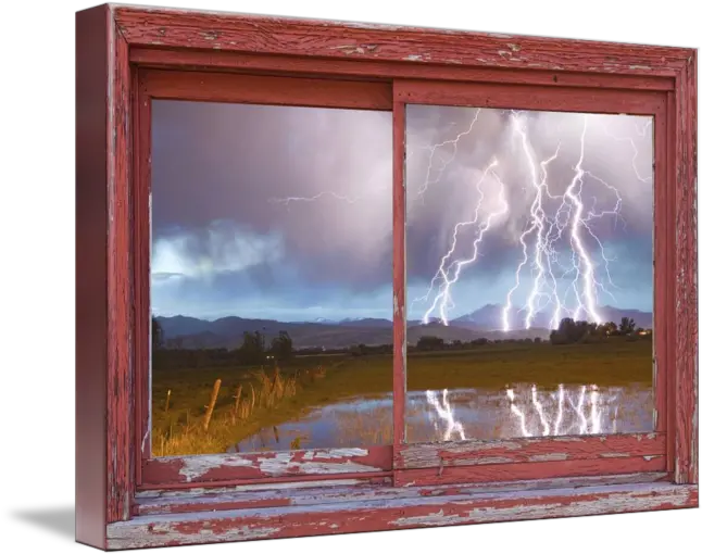 Longs Peak Lightning Barn Picture Window Frame Art By James Longs Peak Png Window Frame Png