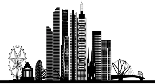 Melbourne Skyline Silhouette Transparent Melbourne Skyline Silhouette Png City Outline Png