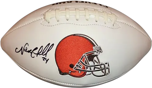 Nick Chubb Autographed Cleveland Browns Revolution Helmets Png Browns Logo Png