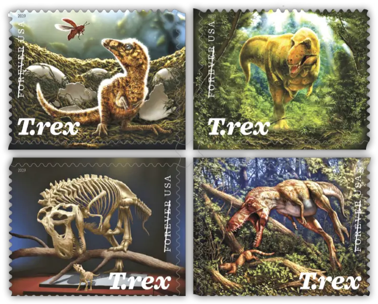 New Stamps Honor A Dinosauru0027s Return Holographic T Rex Stamps Png Trex Png