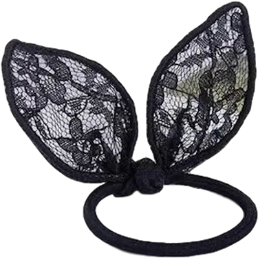 Black Bunny Ears Elastic Hair Tie Butterfly Png Bunny Ears Transparent