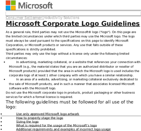 Doc Consumer Settlementroductivity Solutions Mostafa Screenshot Png Microsoft Logo White