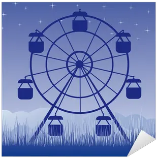 Sticker Ferris Wheel Vector Illustration Amusement Park Cartoon Pixersus Amusement Park Ferris Wheel Cartoon Png Ferris Wheel Icon