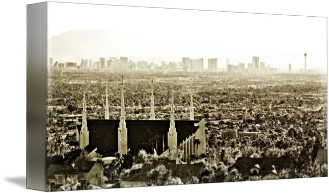 Lds Las Vegas Temple Skyline Vintage By Kristofer Sundberg Cityscape Png Las Vegas Skyline Png