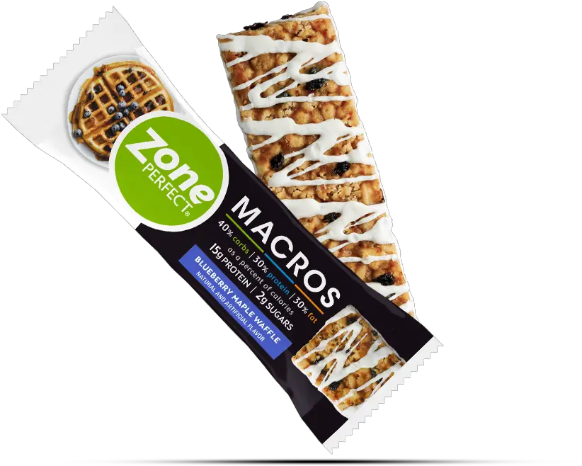 Macros U2013 Blueberry Maple Waffle Zoneperfect Energy Bar Png Waffle Png