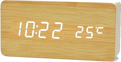 Wooden Bamboo Alarm Clock Plywood Png Digital Clock Png