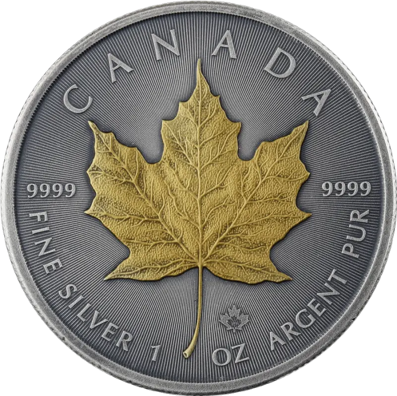 Canada 2019 Maple Leaf Ag999 1oz Antique Gold Kurowski Coin Png Canada Leaf Png