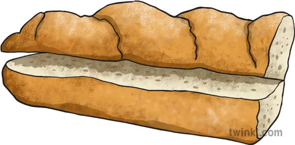 White Baguette Illustration Wood Png Baguette Png