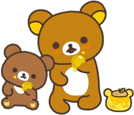 Rilakkuma Bear Eating Honey Png Cute Rilakkuma Eating Png
