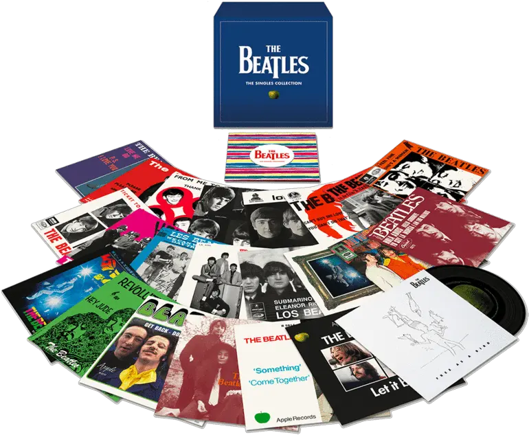 The Beatles 7u201d Singles Beatles Box Set Vinyl Png Apple Records Logo