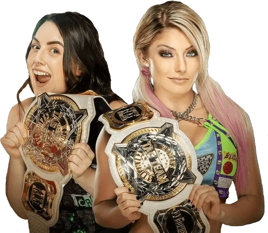 Nikki Cross Oww Alexa Bliss And Nikki Cross Wwe Tag Team Champions Png Alexa Bliss Png