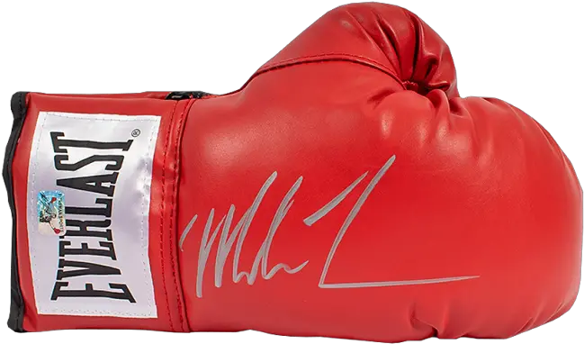 Mike Tyson Silver Signed Red Everlast Lennox Lewis Autograph Png Mike Tyson Png