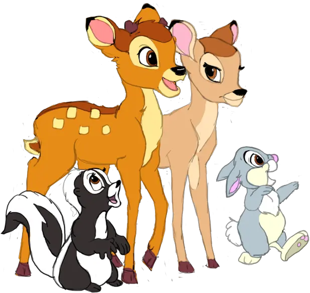 Download Hd Bambi Faline Thumper Flower Bambi And Bambi And Thumper And Faline Png Bambi Png