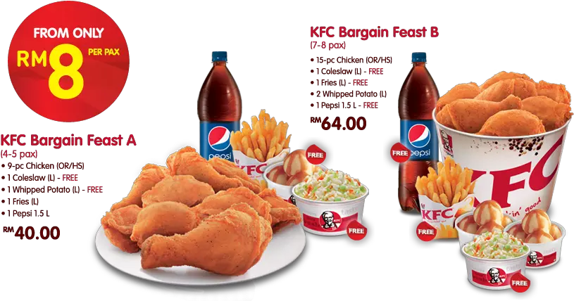 Kfc Bargain Feast Malaysian Foodie Family Kfc Menu Bucket Png Kfc Bucket Png