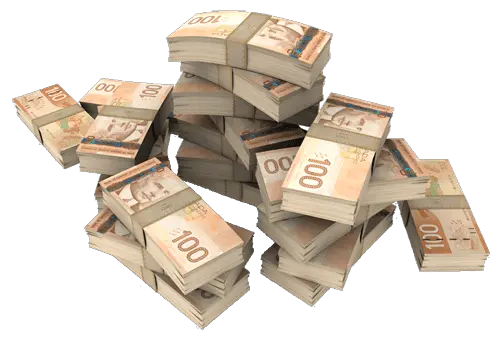 Download Three Canadian Money Stacks Png Pile Of Money Png