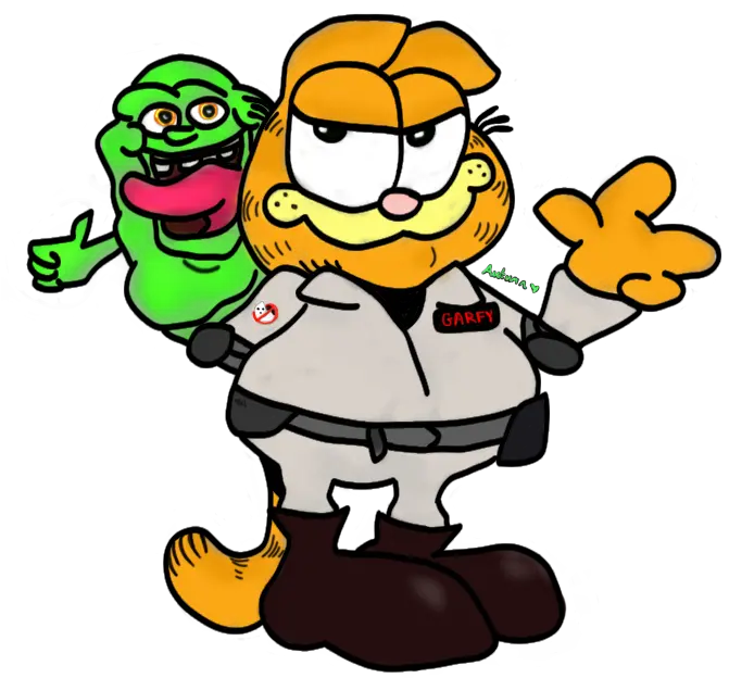 Image 81488 Artistlildin0saur Gameghostbusters Garfield Cartoon Png Slimer Png