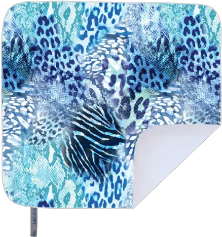 Microfibre Printed Beach Blanket Blue Leopard Laptop Bag Png Picnic Blanket Png