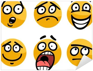 Sticker Emoticon Or Emotions Set Cartoon Illustration Emotions Cartoon Png Emoji Icon Set