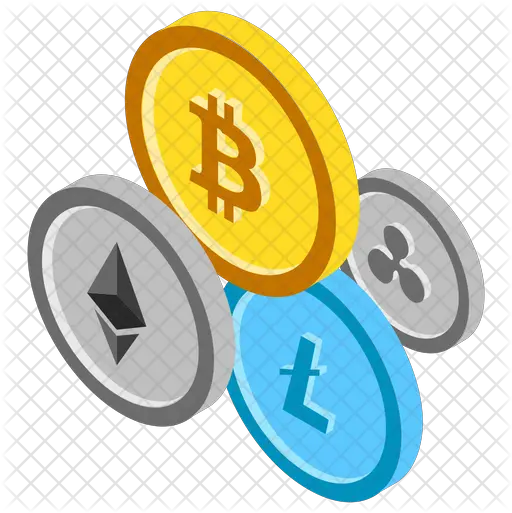 Cryptocurrency Coins Icon Of Isometric Png