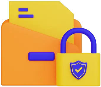 Premium Secure Folder 3d Illustration Download In Png Obj Vertical Lock Icon On Folder
