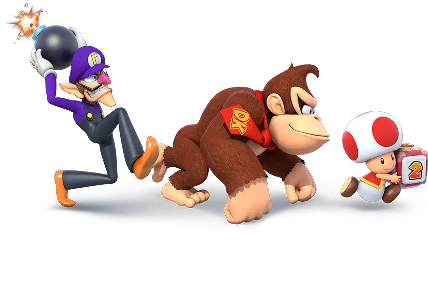 Mario Party Star Rush Group Artwork 3 Super Mario Party Mario Party 3 Waluigi Png Super Mario Party Logo