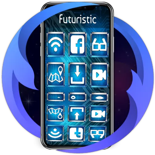 Futuristic Launcher Apk 10 Download Apk Latest Version Technology Applications Png Futuristic Icon Pack