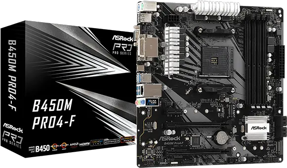 Asrock U003e B450m Pro4 F Asrock B450m Pro4 Microatx Png F Png