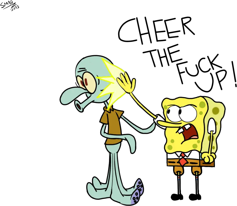 Cheer The Fuck 0 Squidward Tentacles Matching Spongebob And Patrick Png Tentacles Transparent Background