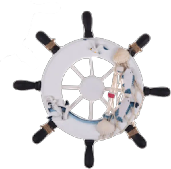 White And Blue Nautical Ship Wheel Elysian Living Designs Timon Decorativo Png Ship Wheel Png