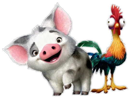 Download Pua Moana Png Black And Pua And Hei Hei Moana Png Transparent