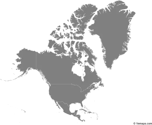 Outline Map Of North America With North America Continent Vector Png North Png