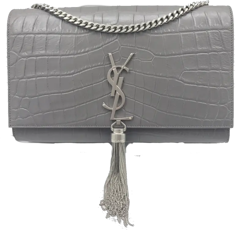 Bolsa Yves Saint Laurent Cassandre Tassel Croco Cinza Png Christian Louboutin Logotipo