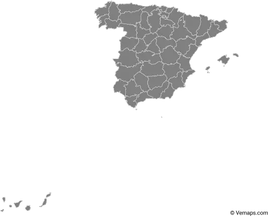 Grey Map Of Spain Map Of Spain Png Spain Png