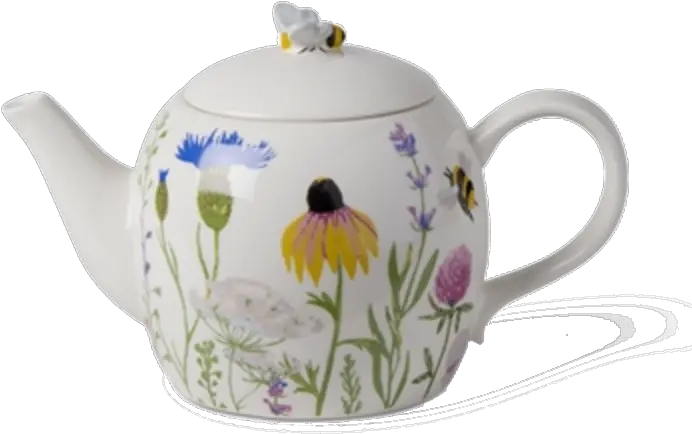 Bees U0026 Wildflowers Ceramic Tea Pot Teapot Png Pot Png