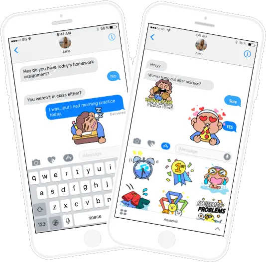 Aquamoji Free Swim Stickers U0026 Emojis By Swimoutletcom Iphone Png Wet Emoji Png