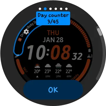 Day Counter Galaxy Watch Studio For Tizen Samsung Measuring Instrument Png Reading Counts Icon