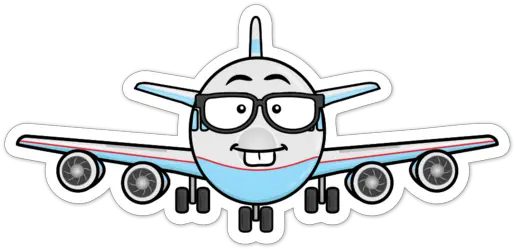 Airplane With Eyeglasses Emoji By Mad Plane Png Airplane Emoji Png