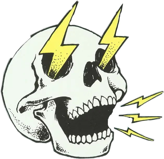 Badass Skull Png Skull Thunder Lightning Doodle Thunder Lightening Drawing Calavera Png