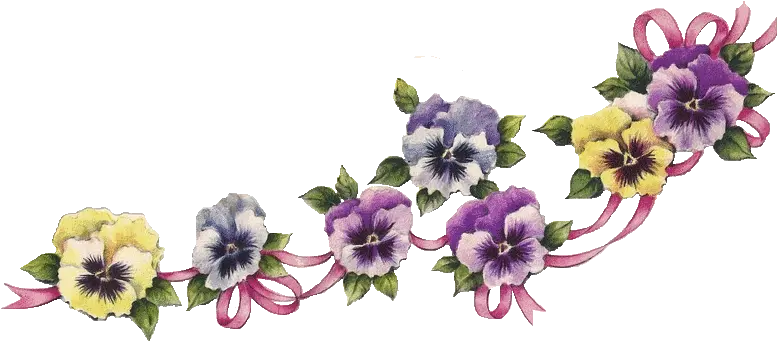 Vintag Flower Border Clipartioncom Pansies Clipart Png Vintage Flower Png