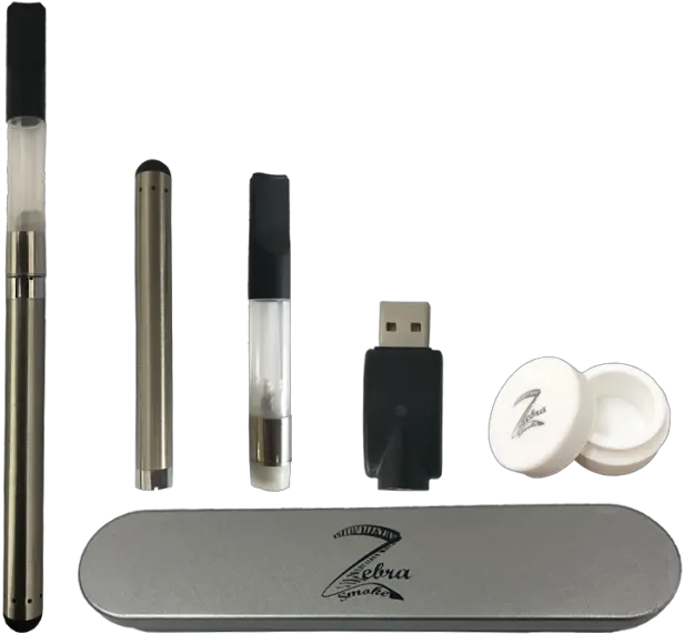 Cbdwax Slim Vaporizer Kit By Zebra Smoke Silver Vaporizer Png Vape Smoke Png