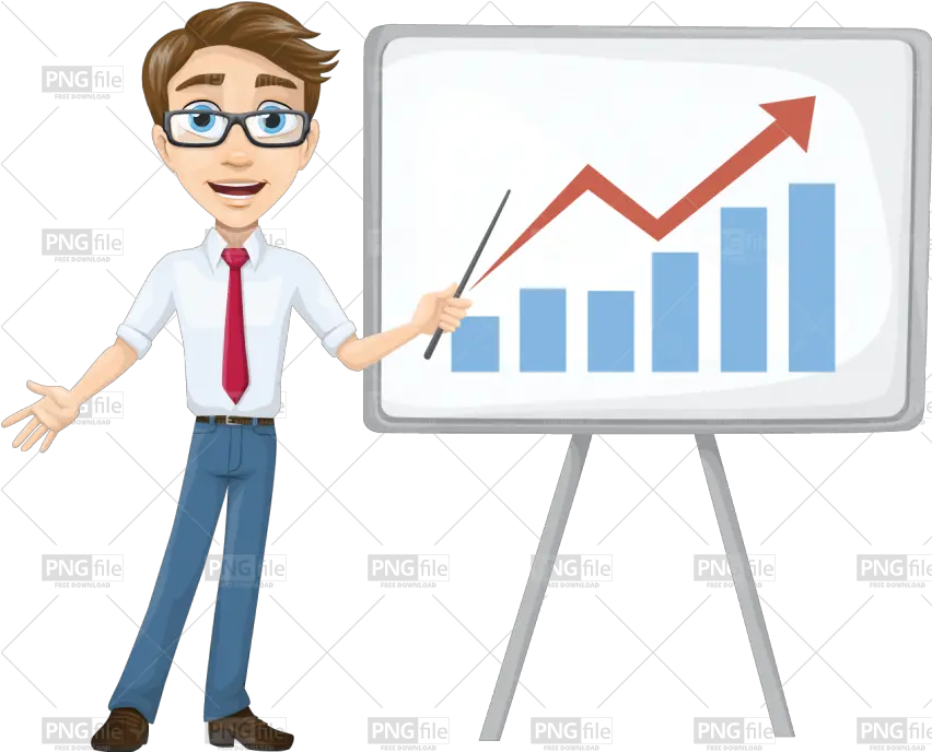 Cartoon Business Man Presentation Png Cartoon Man Reading Book Presentation Png