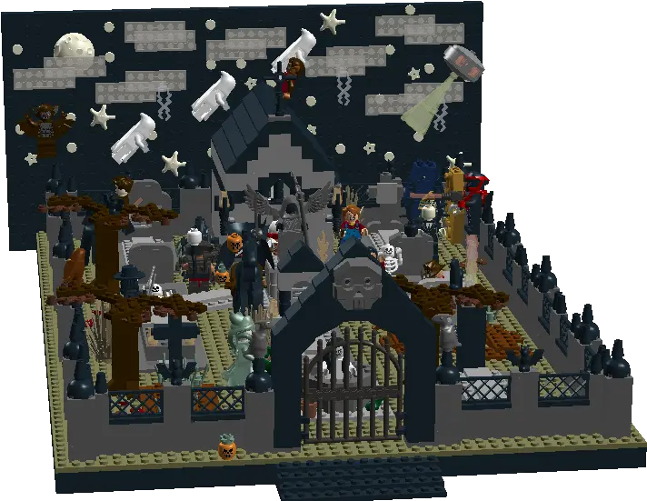 Graveyard Png Modular Graveyard Haloween1 Lego Halloween House Cemetery Png