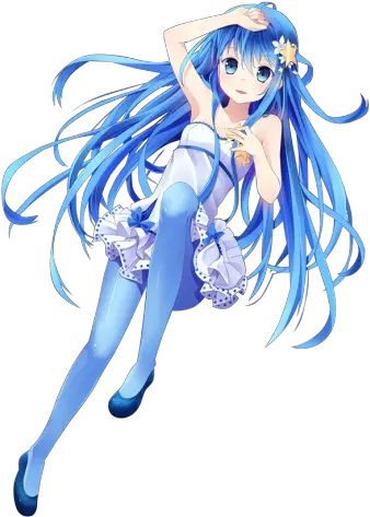 Anime Blue Hair Anime Girl With Blue Hair Full Body Transparent Png Anime Hair Transparent