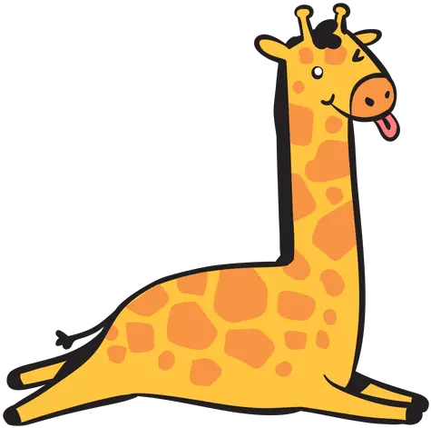 Cute Giraffe Jumping Dibujo Jirafa Lengua Fuera Png Giraffe Transparent