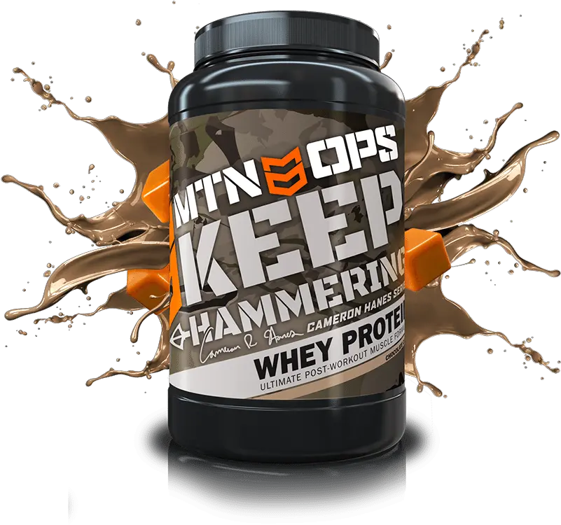 Cam Hanes Keep Hammering Whey Protein Mtn Ops Cameron Hanes Png Chocolate Splash Png