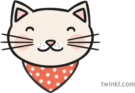 Cat Face Cute Illustration Twinkl Dog With A Bone Black And White Png Cat Face Png